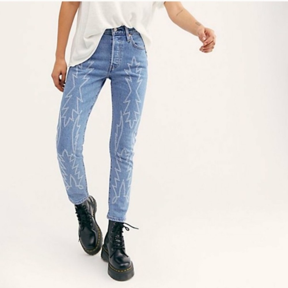 Levi’s 501 embroidered del Norte skinny jeans NWT - Picture 6 of 13